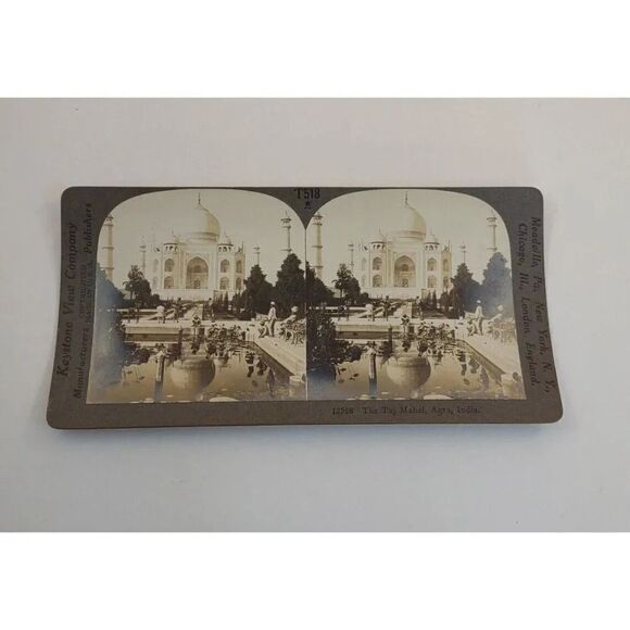 Taj Mahal India Photograph Keystone Stereoview Card - Picture 1 of 7